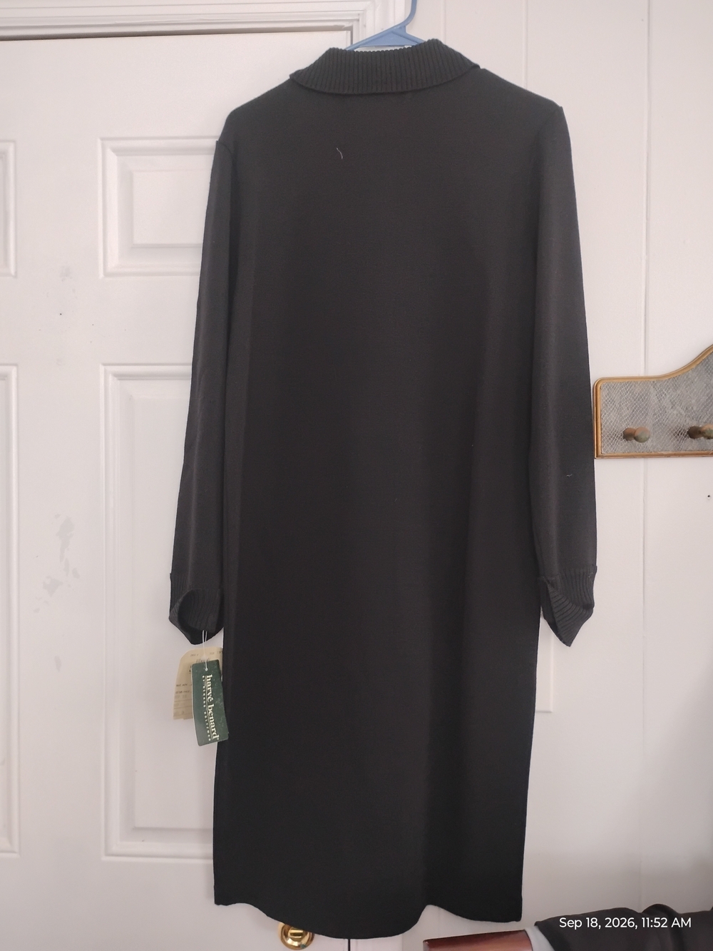 Harve Benard Black Long-Sleeve Knit Sweater Dress - Picture 2 of 7